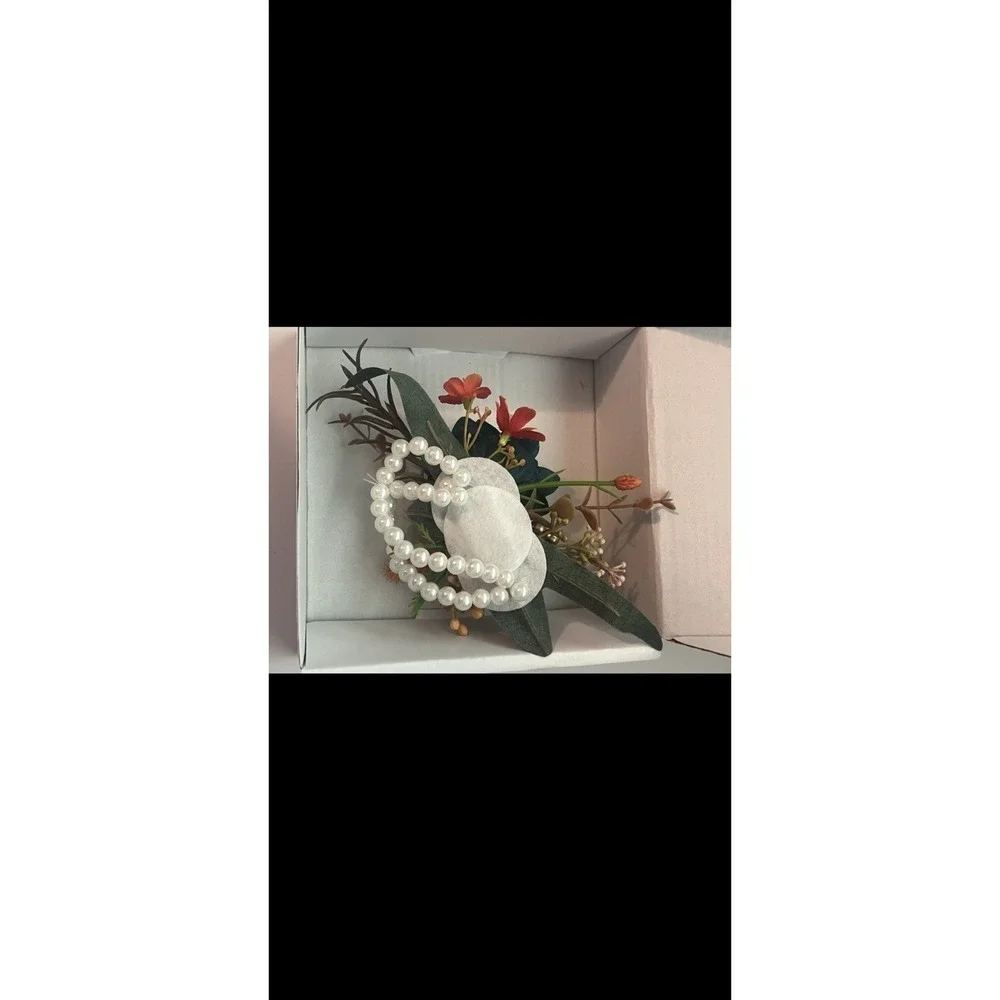 Teal Rust‎ Orange Floral Wrist Corsage Wedding Formal New